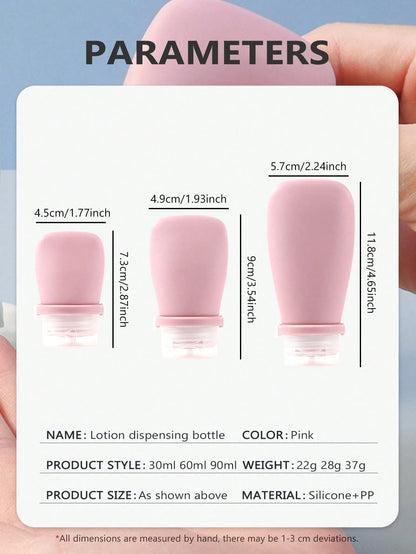 1pc Silicone Travel Bottle Set For Shampoo, Cosmetics And Lotion Dispensing With Anti-Leak Design, 30ml/60ml/90ml