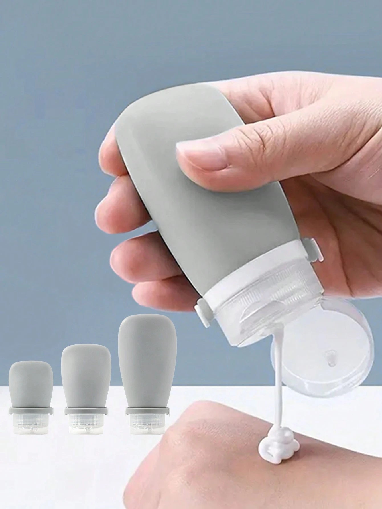1pc Silicone Travel Bottle Set For Shampoo, Cosmetics And Lotion Dispensing With Anti-Leak Design, 30ml/60ml/90ml