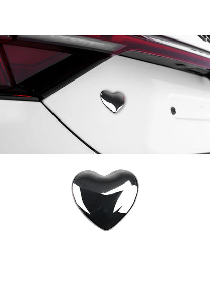 1pc Silver 3d Metal Heart Shaped Car Sticker