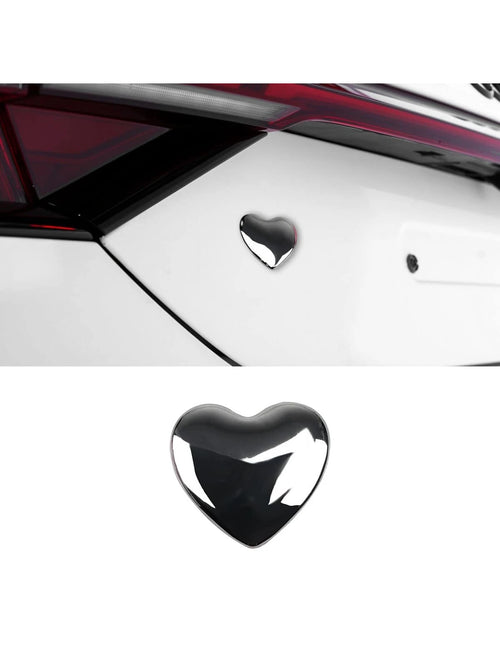 1pc Silver 3d Metal Heart Shaped Car Sticker