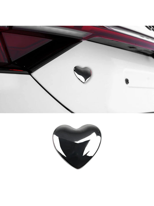 1pc Silver 3d Metal Heart Shaped Car Sticker