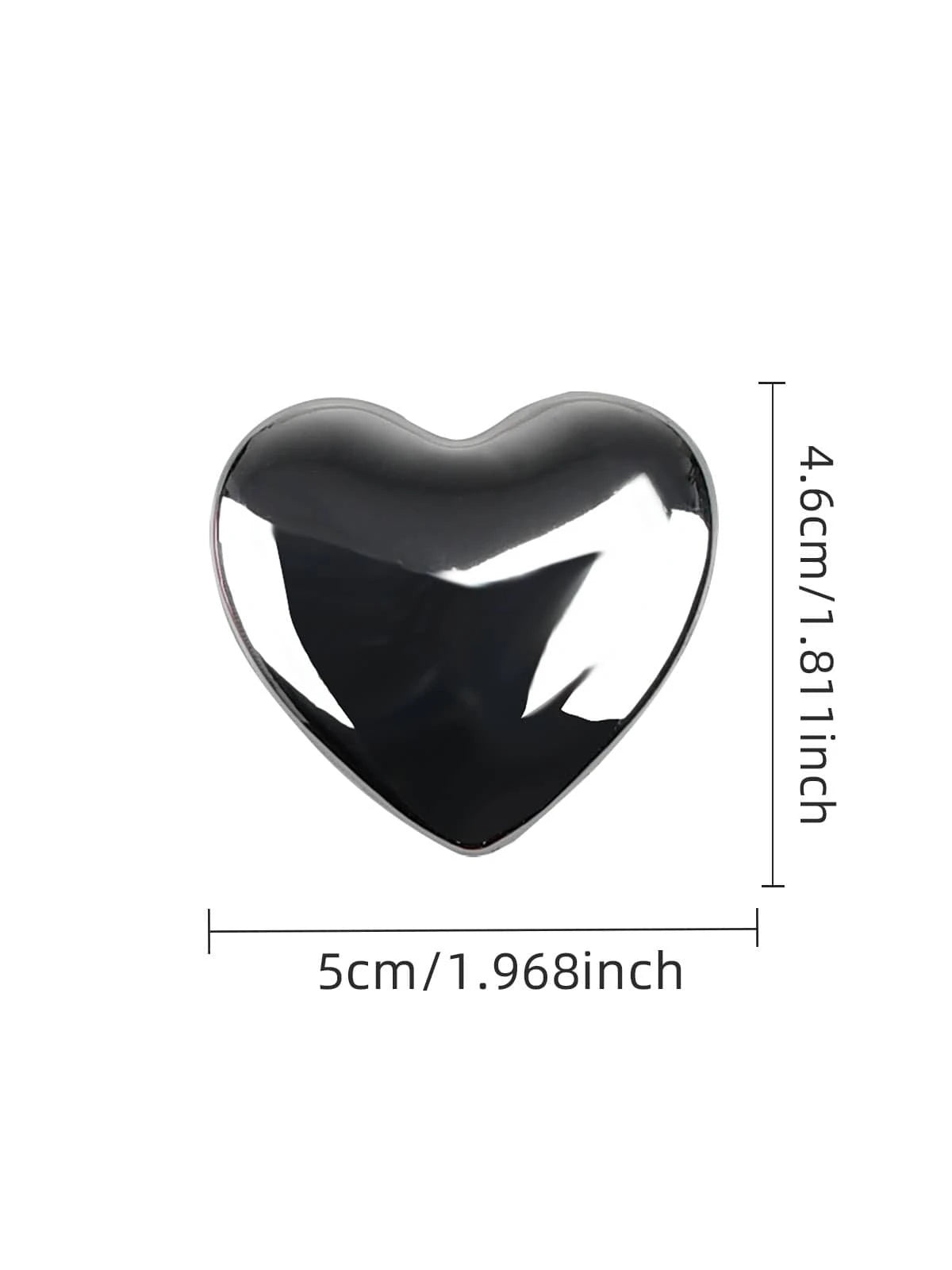 1pc Silver 3d Metal Heart Shaped Car Sticker