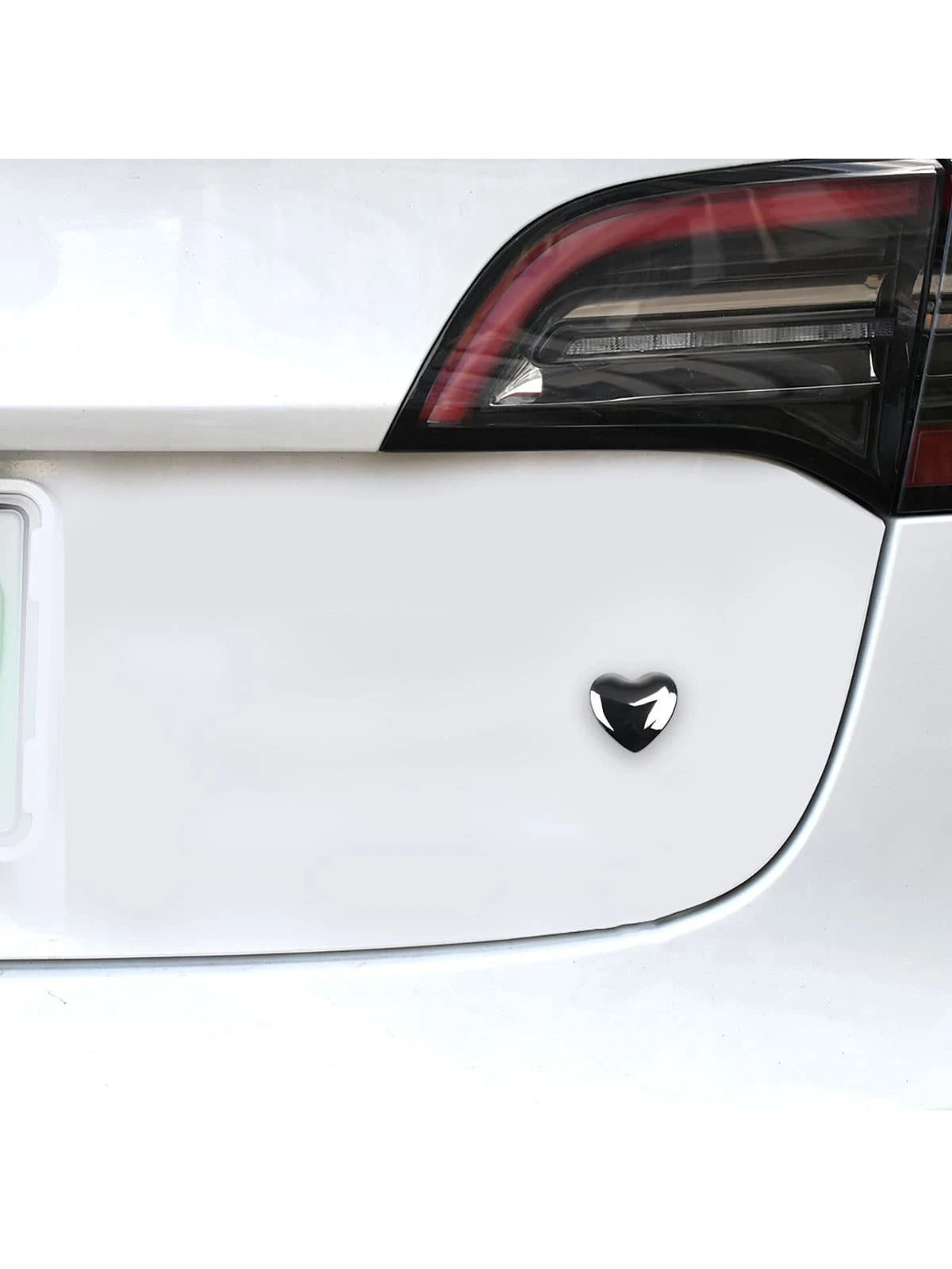 1pc Silver 3d Metal Heart Shaped Car Sticker