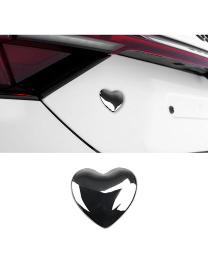 1pc Silver 3d Metal Heart Shaped Car Sticker