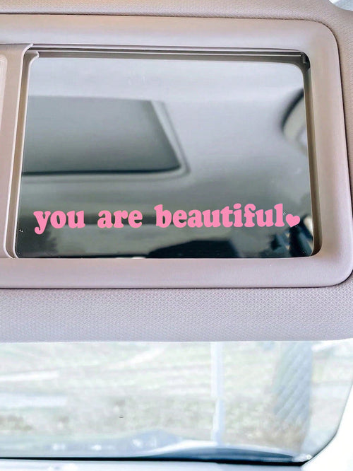 1pc Slogan Graphic Car Mirror Sticker