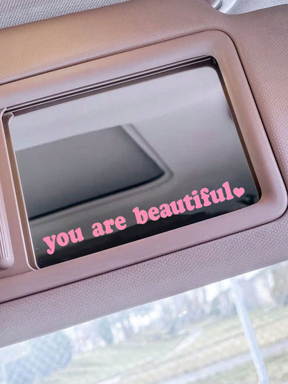 1pc Slogan Graphic Car Mirror Sticker