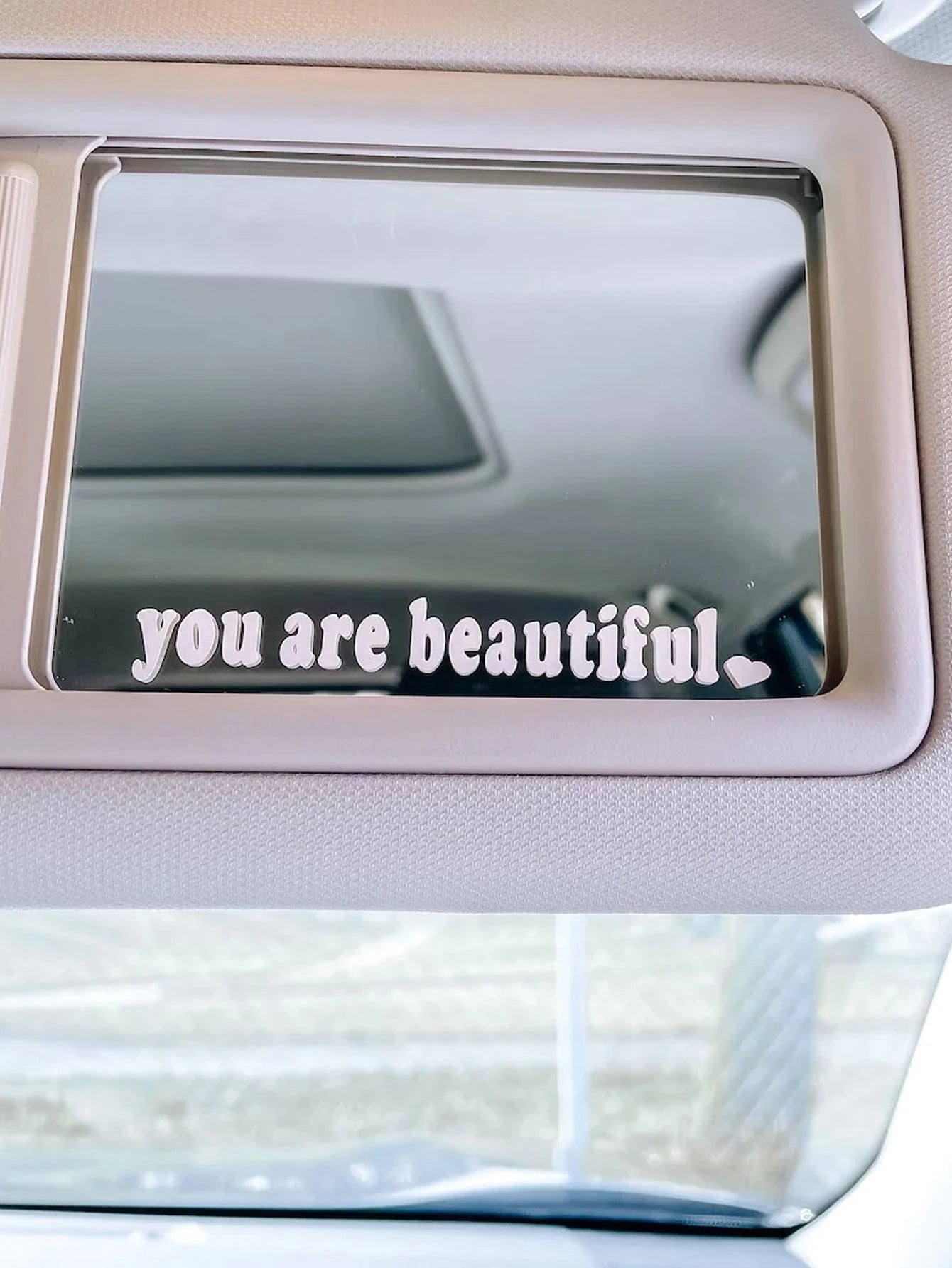 1pc Slogan Graphic Car Mirror Sticker