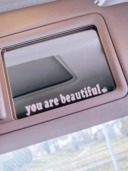 1pc Slogan Graphic Car Mirror Sticker