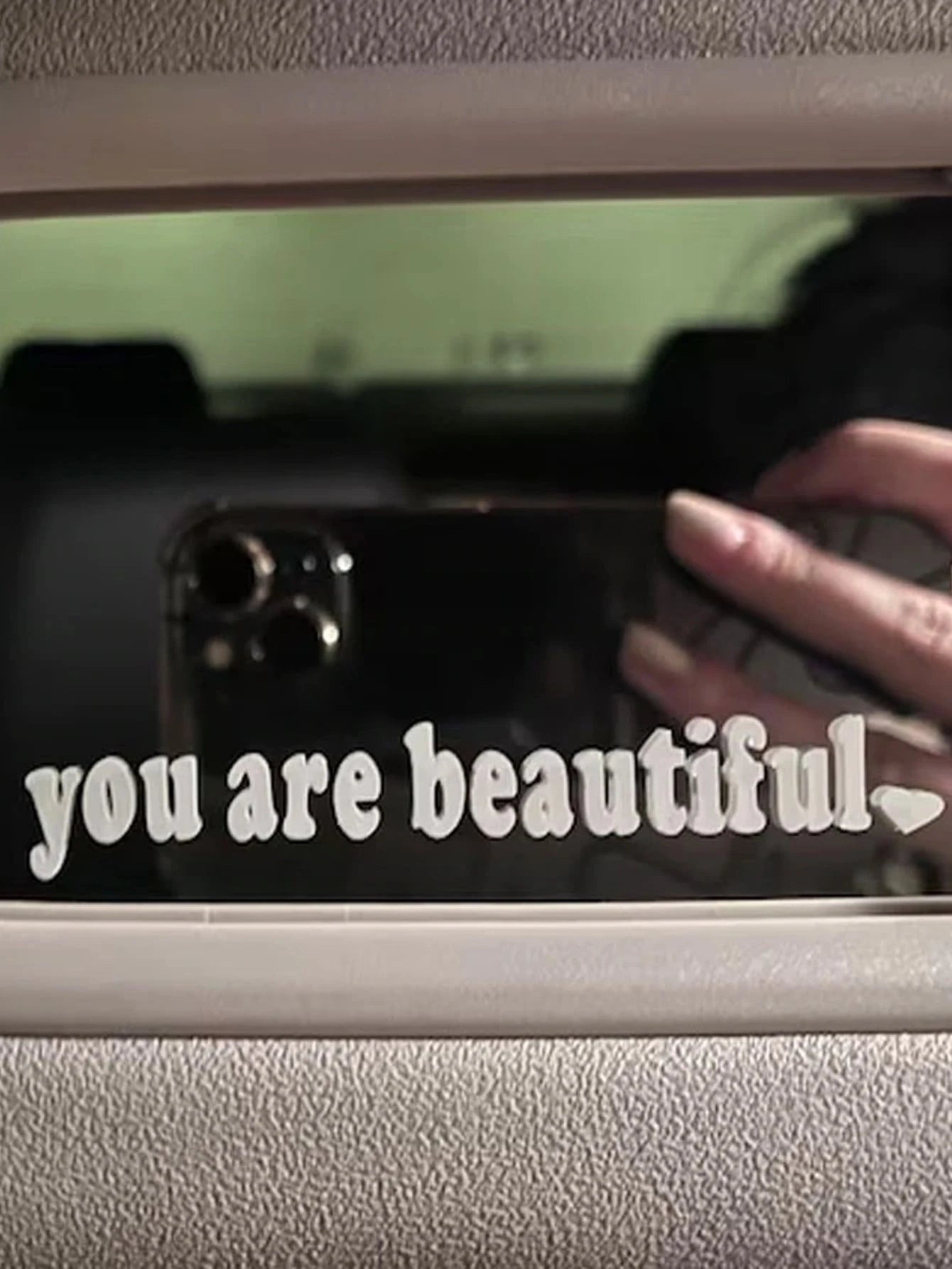 1pc Slogan Graphic Car Mirror Sticker