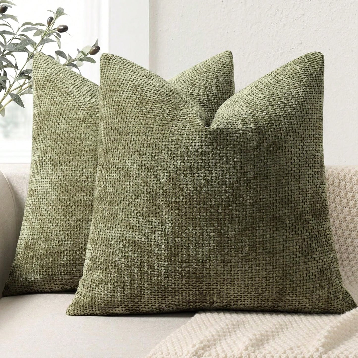1pc Soft Chenille Decorative Cushion Cover,Luxury Woven Texture Pillow Case For Bed,Living Room Sofa Throw Pillow