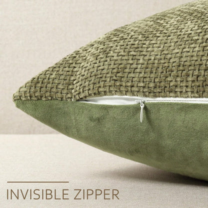 1pc Soft Chenille Decorative Cushion Cover,Luxury Woven Texture Pillow Case For Bed,Living Room Sofa Throw Pillow