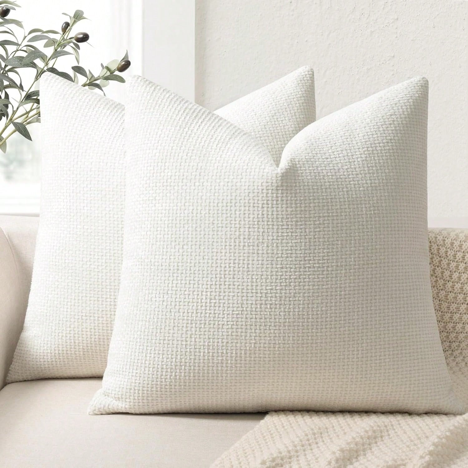 1pc Soft Chenille Decorative Cushion Cover,Luxury Woven Texture Pillow Case For Bed,Living Room Sofa Throw Pillow