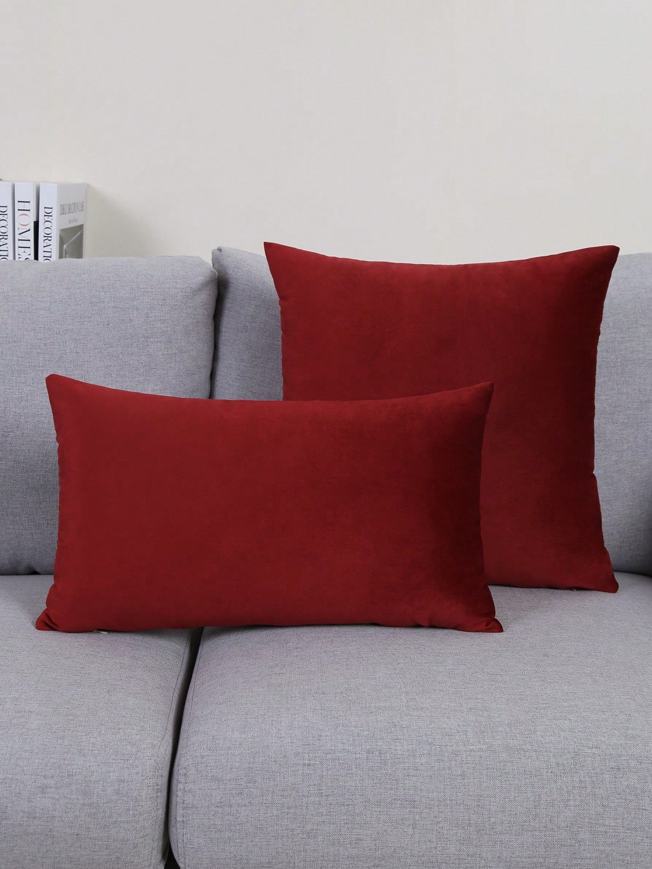 1pc Solid Color Pillow Cover (Pillow Insert Not Included), Burgundy Minimalist Cushion Cover, Suitable For Home Bedroom Bedding, Living Room Sofa Decor