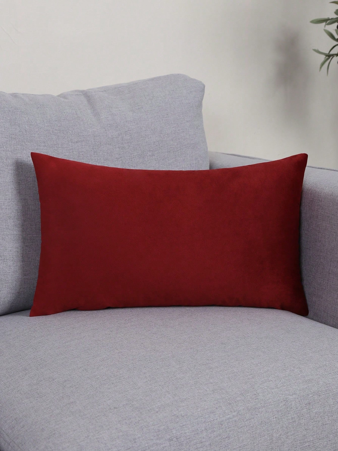 1pc Solid Color Pillow Cover (Pillow Insert Not Included), Burgundy Minimalist Cushion Cover, Suitable For Home Bedroom Bedding, Living Room Sofa Decor