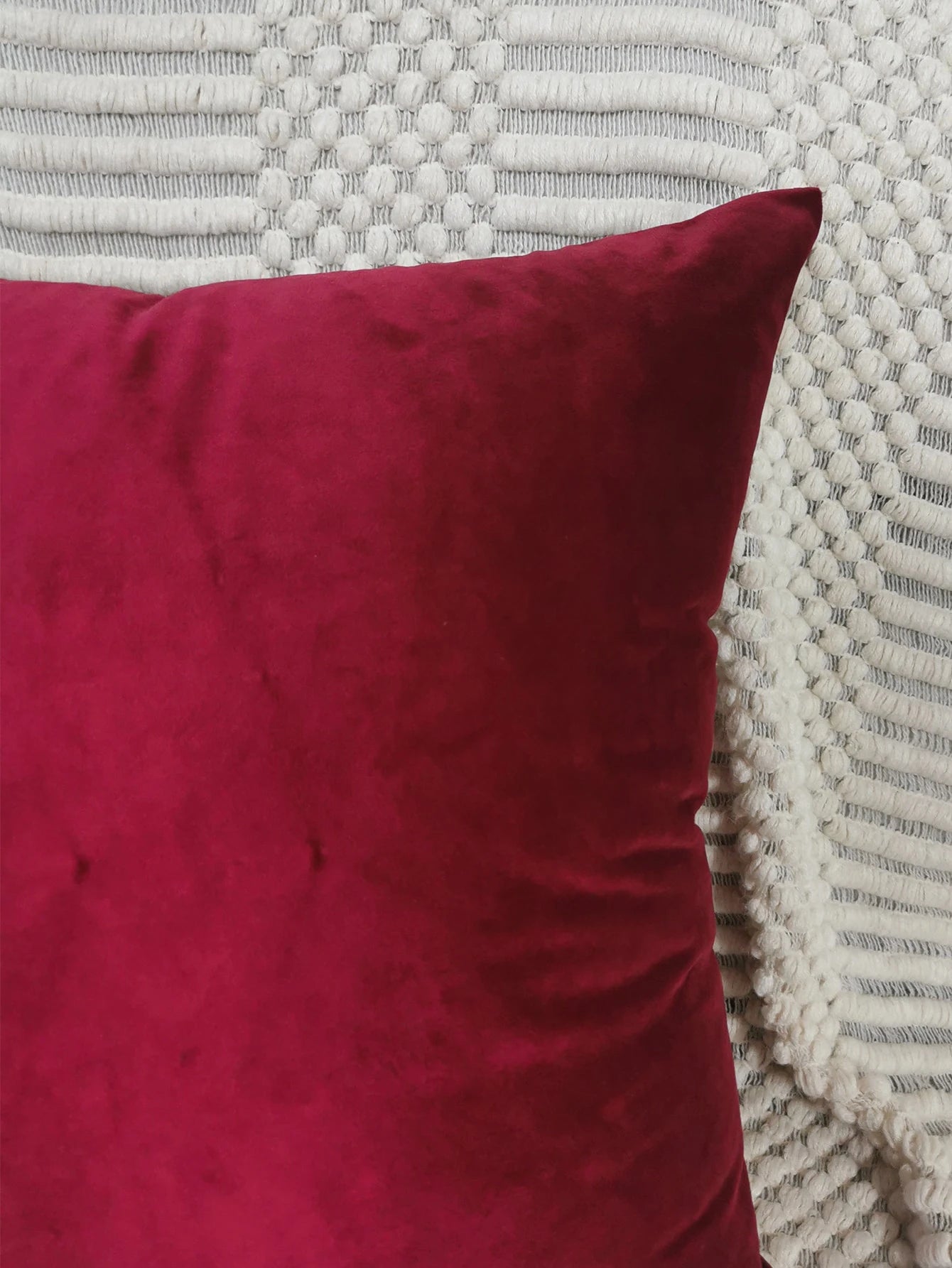 1pc Solid Color Pillow Cover (Pillow Insert Not Included), Burgundy Minimalist Cushion Cover, Suitable For Home Bedroom Bedding, Living Room Sofa Decor