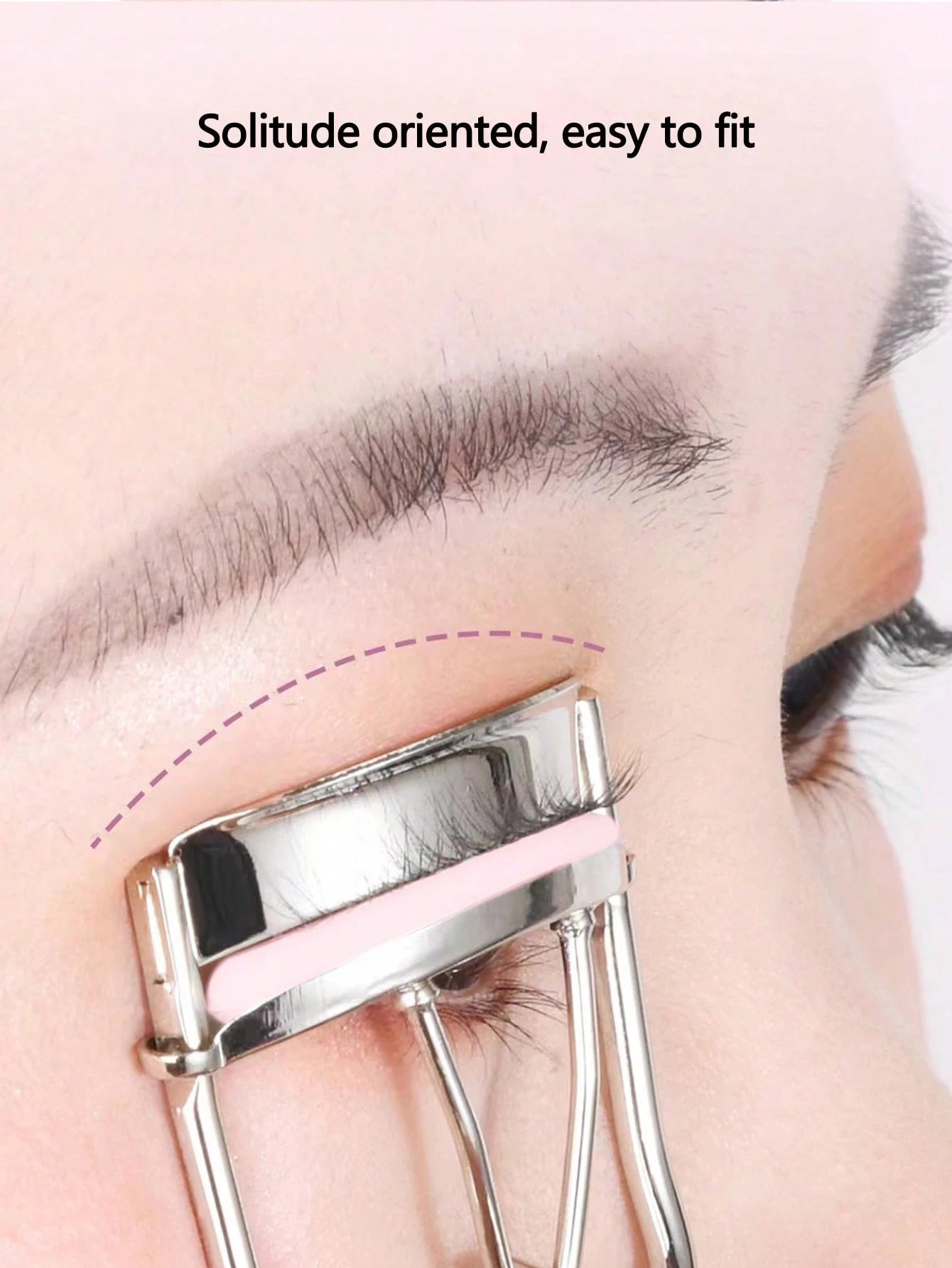 1pc Stainless Steel Eyelash Curler, Makeup Eyelash Curler, False Eyelash Applicator, Makeup Broad Angle Beauty Tool, Soft Texture Won't Pinch Lashes, Long-Lasting Shaping, Comfortable To Use