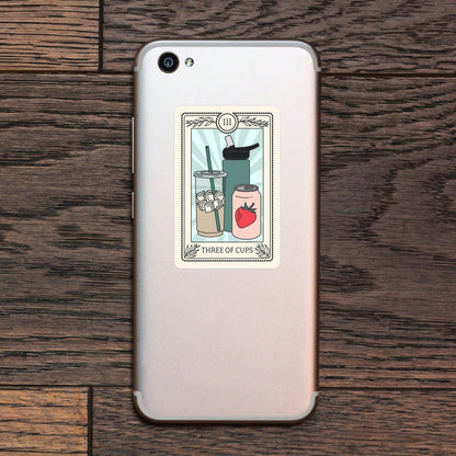 1PC Tarot Card Beverage Theme Sticker, Funny Hydration Reminder Vinyl Decal For Laptop Water Bottle Notebook, Waterproof Daily Drink Water Decal Sticker, Aesthetic Stationery Journaling Scrapbook Gift