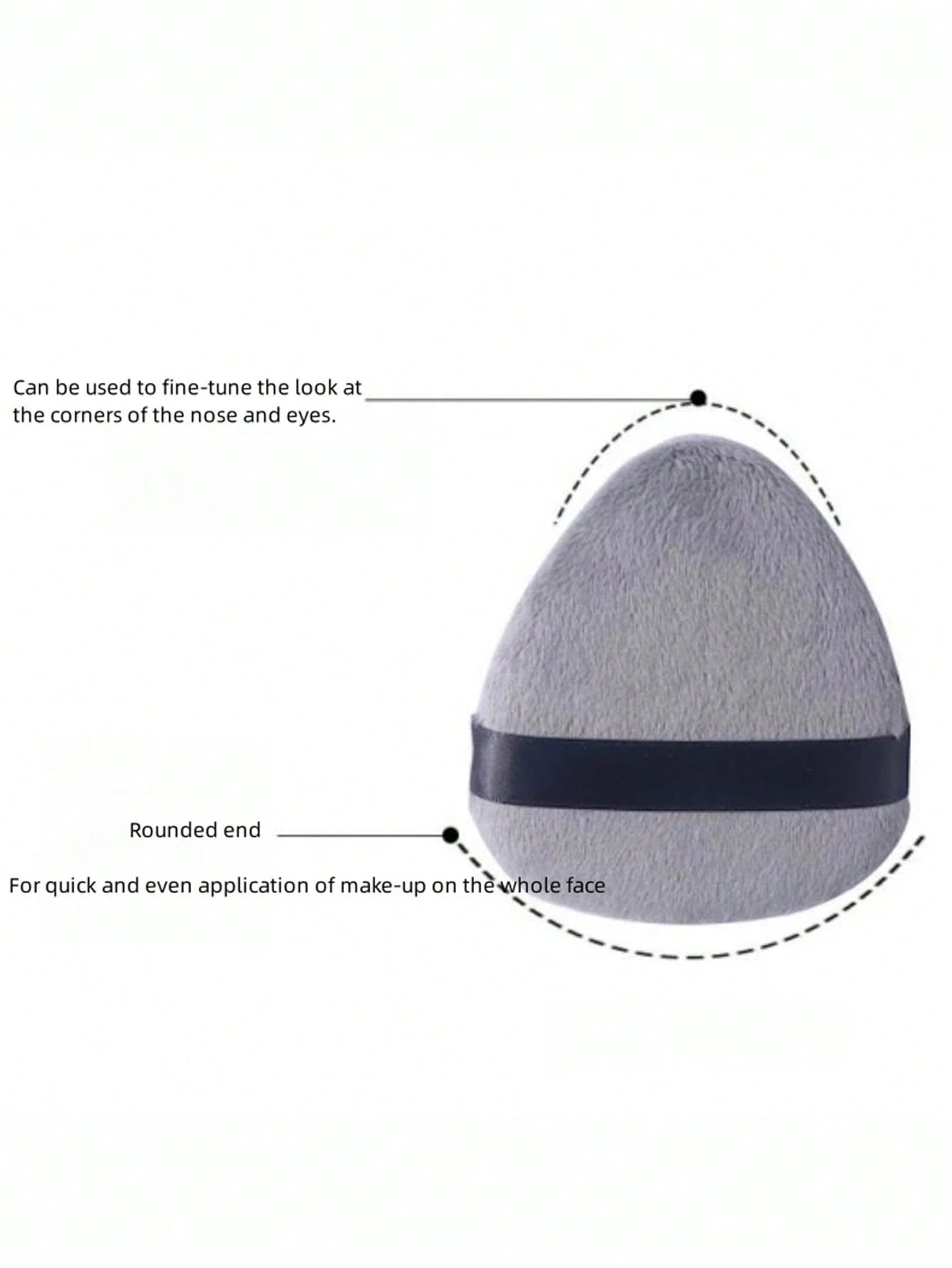 1pc Teardrop Shaped Makeup Sponge Puff For Setting Powder, Soft Flocked, Triangle Pointed Head Beauty Tool,Makeup,Cheap,Room Decor,Vanity,Travel,Bedroom,Makeup Accessories,Puff,Makeup Blender,Powder P