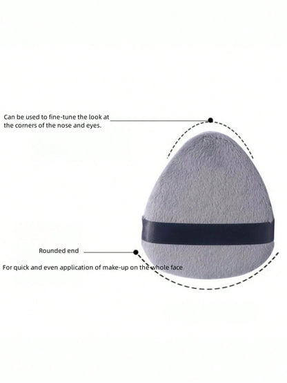 1pc Teardrop Shaped Makeup Sponge Puff For Setting Powder, Soft Flocked, Triangle Pointed Head Beauty Tool,Makeup,Cheap,Room Decor,Vanity,Travel,Bedroom,Makeup Accessories,Puff,Makeup Blender,Powder P
