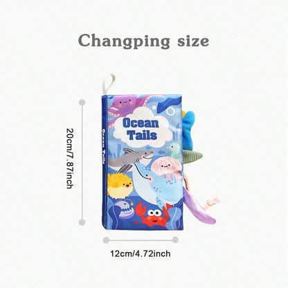 1pc Tearing Tail Book For Babies, 3D Washable Multi-Theme Early Education Cloth Book Toy With Crinkle Paper And BIBI Sound, Suitable For Baby Listening & Viewing Early Education Activities, Parent-Chi