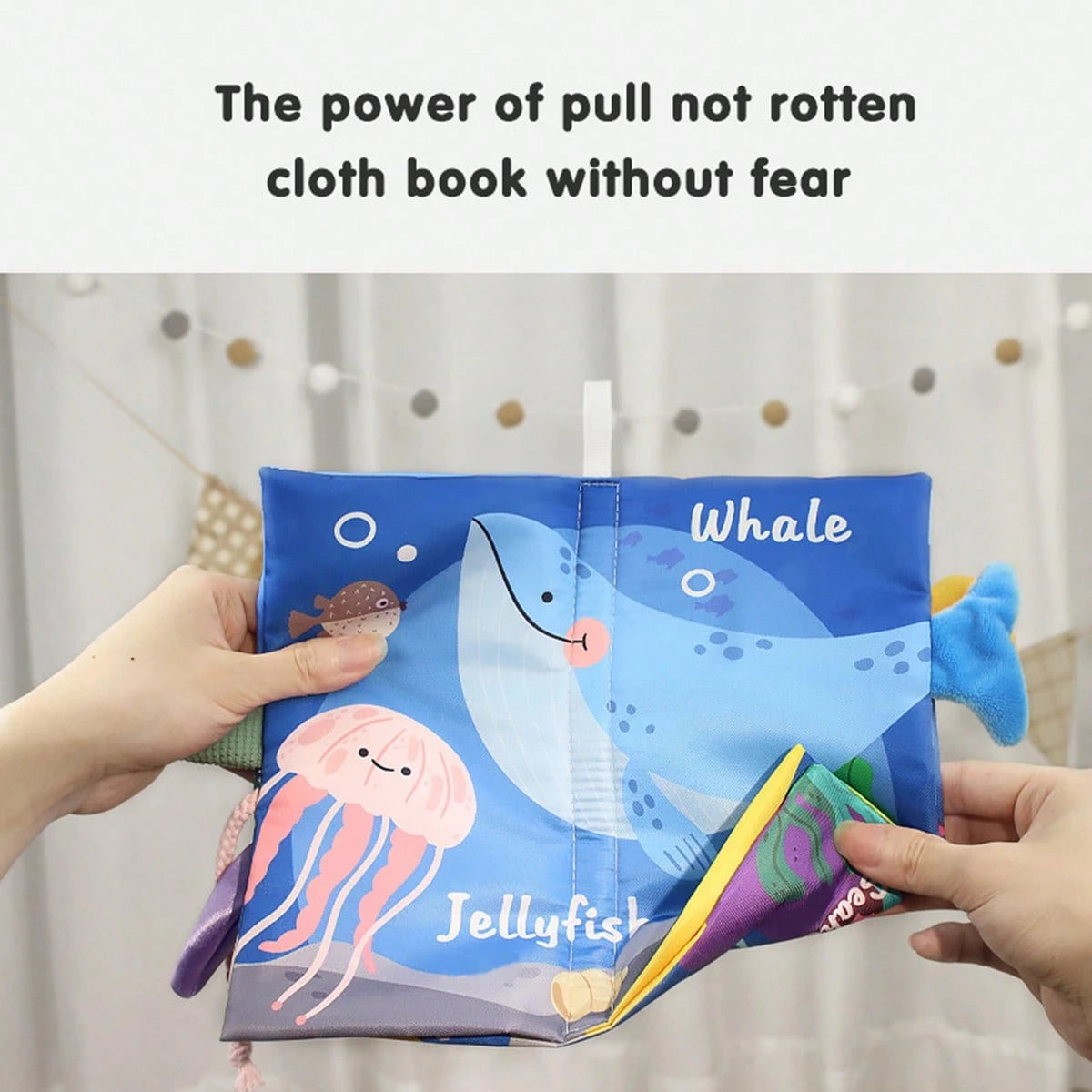 1pc Tearing Tail Book For Babies, 3D Washable Multi-Theme Early Education Cloth Book Toy With Crinkle Paper And BIBI Sound, Suitable For Baby Listening & Viewing Early Education Activities, Parent-Chi