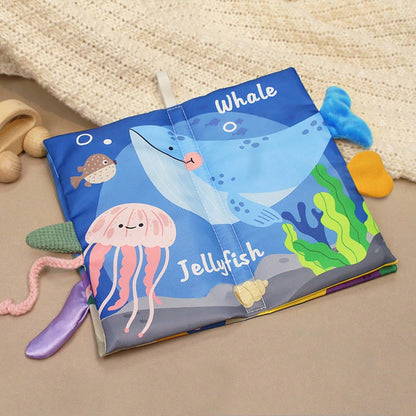 1pc Tearing Tail Book For Babies, 3D Washable Multi-Theme Early Education Cloth Book Toy With Crinkle Paper And BIBI Sound, Suitable For Baby Listening & Viewing Early Education Activities, Parent-Chi