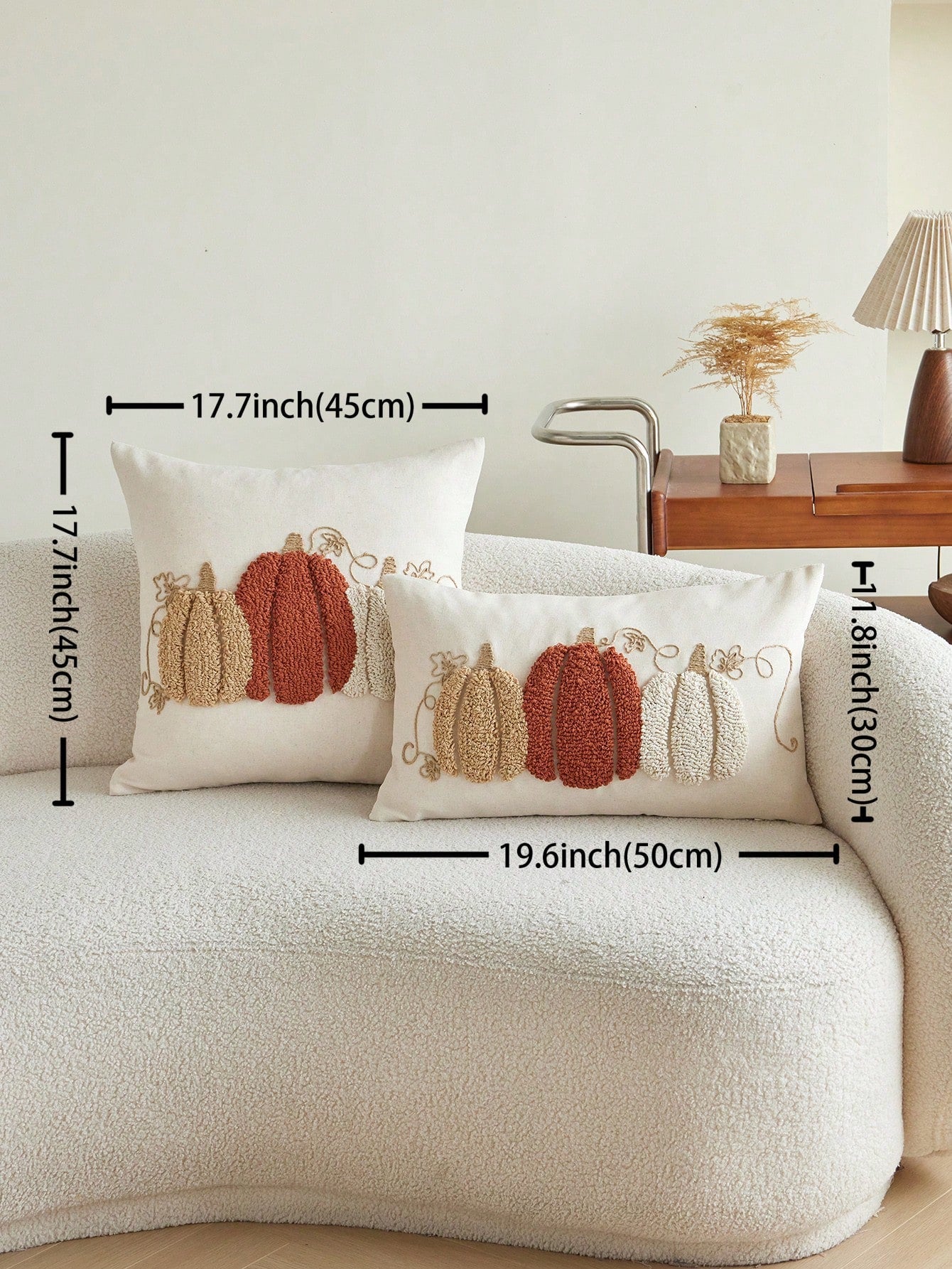 1pc Thanksgiving Pumpkin Rope Circle Flannel Embroidered Throw Pillow Cover, Suitable For Indoor Decor, Harvest Festival Decorative Pillow Cover, Pillow Insert Not Included