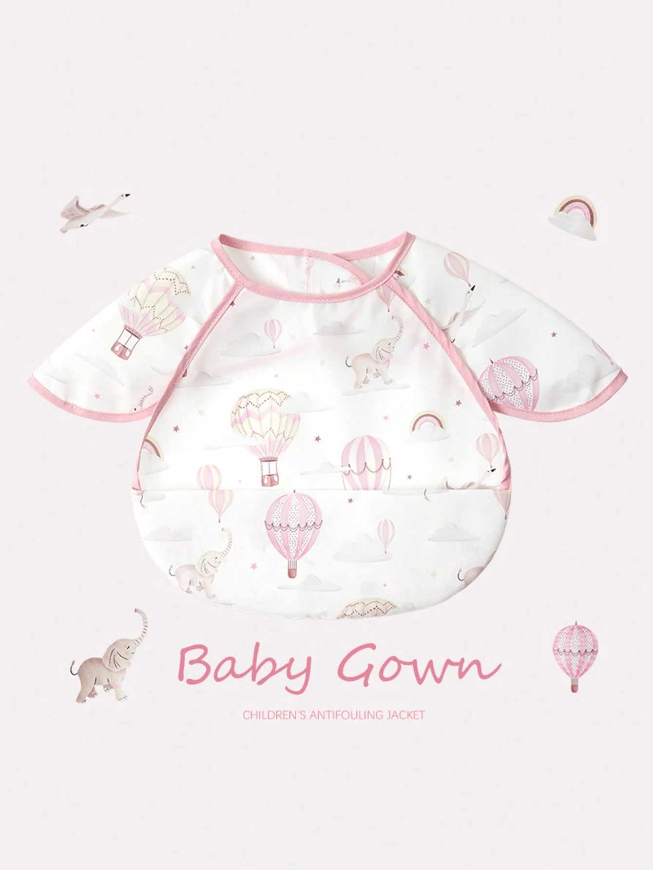 1pc Toddler Boys Girls Ultra Lightweight Ultra Thin Breathable Bib With Cartoon Print Pattern And Pocket, Sleeveless Feeding Bib Suitable For Daily Feeding Use