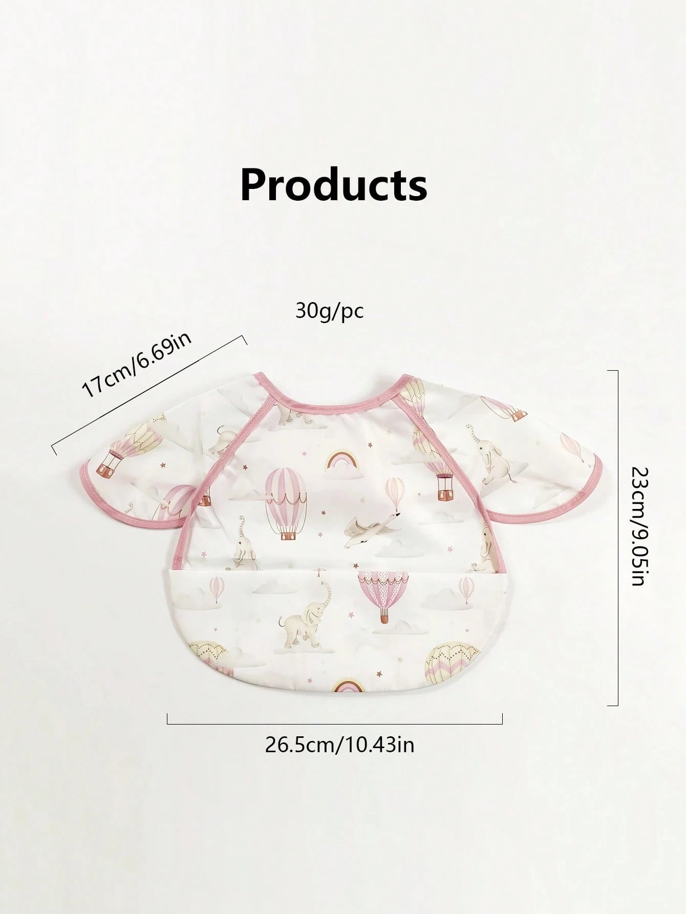 1pc Toddler Boys Girls Ultra Lightweight Ultra Thin Breathable Bib With Cartoon Print Pattern And Pocket, Sleeveless Feeding Bib Suitable For Daily Feeding Use