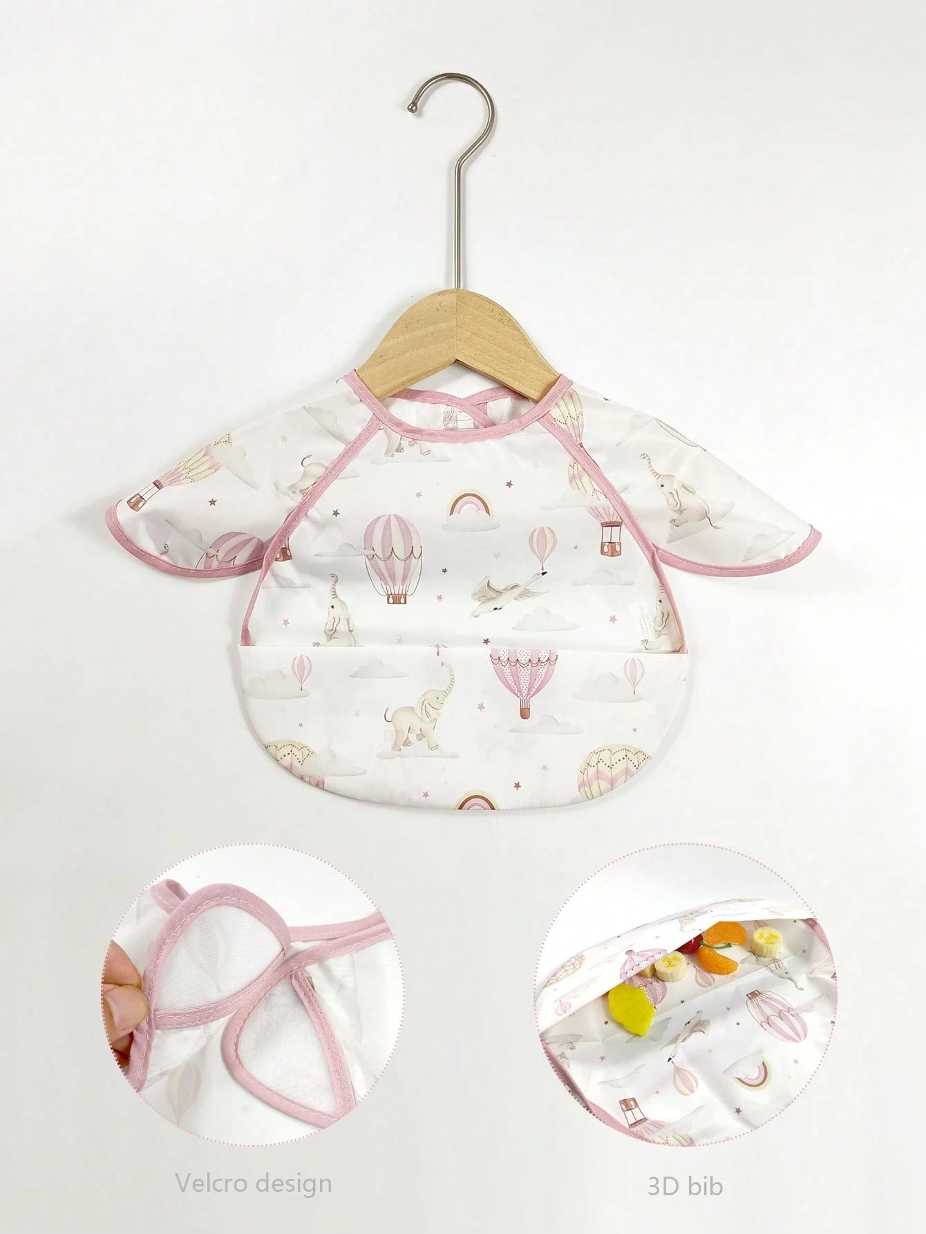 1pc Toddler Boys Girls Ultra Lightweight Ultra Thin Breathable Bib With Cartoon Print Pattern And Pocket, Sleeveless Feeding Bib Suitable For Daily Feeding Use