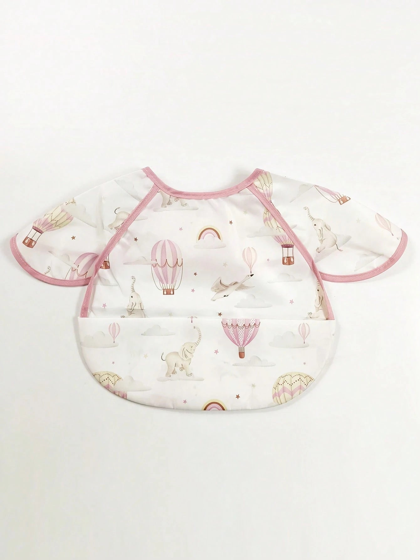 1pc Toddler Boys Girls Ultra Lightweight Ultra Thin Breathable Bib With Cartoon Print Pattern And Pocket, Sleeveless Feeding Bib Suitable For Daily Feeding Use