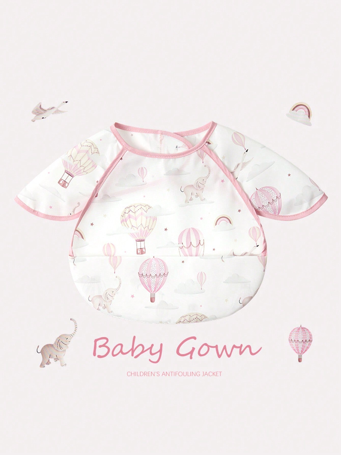 1pc Toddler Boys Girls Ultra Lightweight Ultra Thin Breathable Bib With Cartoon Print Pattern And Pocket, Sleeveless Feeding Bib Suitable For Daily Feeding Use
