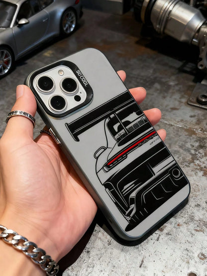 1pc TPU Car Element TPU+PC Matte Finish Racing Car Design Shockproof Protective Phone Case, Compatible With IPhone 17 Pro Max/16 Pro Max/17 Pro/17/16 Pro/16/15/14/13/12/11/Pro/Pro Max/X/XR/XS/XS Max/7