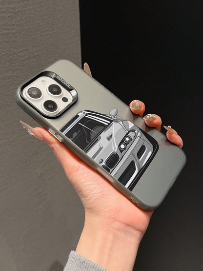 1pc TPU Car Element TPU+PC Matte Finish Racing Car Design Shockproof Protective Phone Case, Compatible With IPhone 17 Pro Max/16 Pro Max/17 Pro/17/16 Pro/16/15/14/13/12/11/Pro/Pro Max/X/XR/XS/XS Max/7