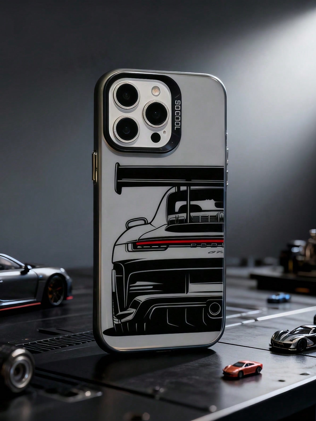 1pc TPU Car Element TPU+PC Matte Finish Racing Car Design Shockproof Protective Phone Case, Compatible With IPhone 17 Pro Max/16 Pro Max/17 Pro/17/16 Pro/16/15/14/13/12/11/Pro/Pro Max/X/XR/XS/XS Max/7