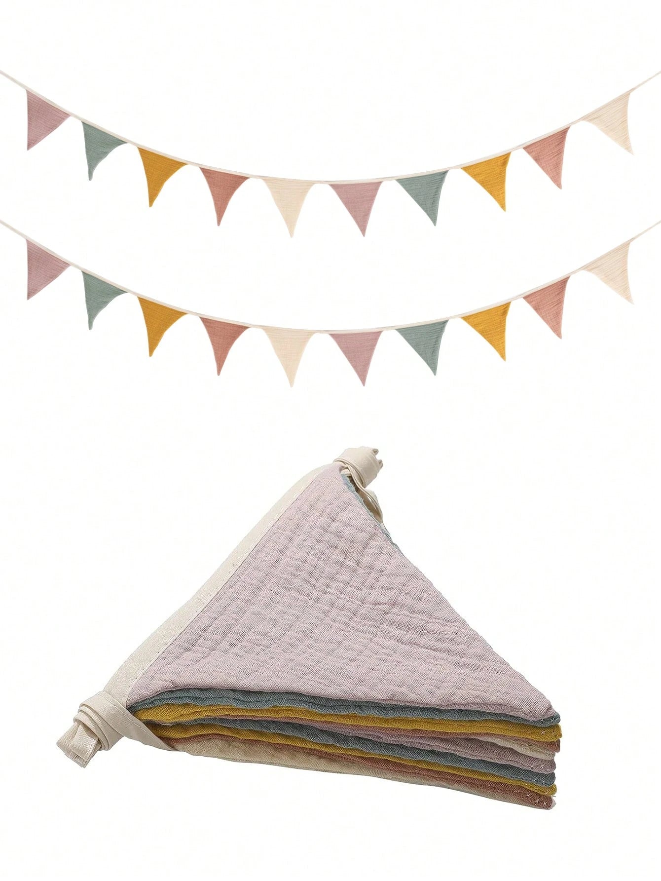 1pc Triangle Flag Pennant Garland, Kindergarten Decor, Baby Birthday Party, Boho Wedding Celebration Decoration