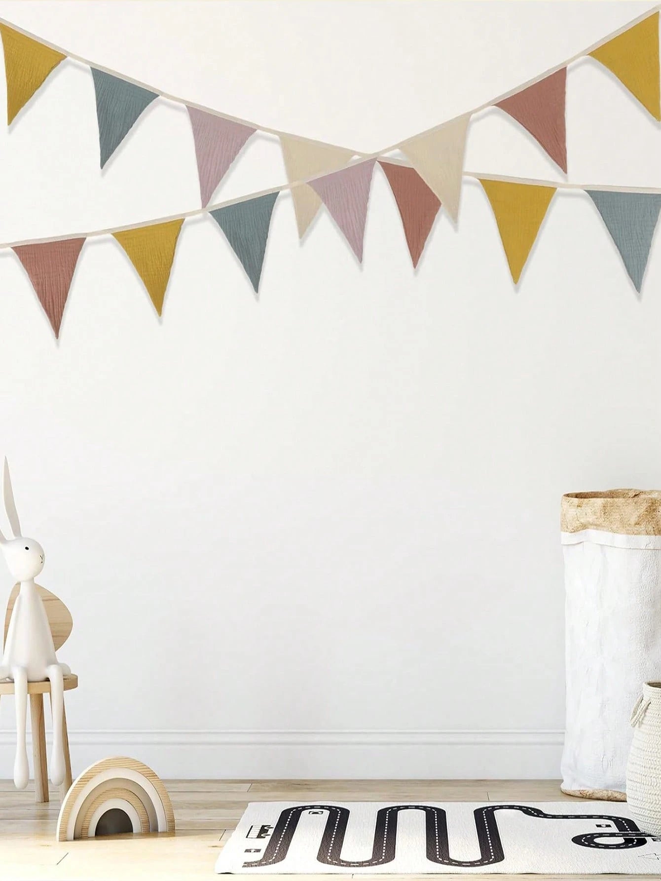 1pc Triangle Flag Pennant Garland, Kindergarten Decor, Baby Birthday Party, Boho Wedding Celebration Decoration