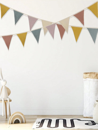 1pc Triangle Flag Pennant Garland, Kindergarten Decor, Baby Birthday Party, Boho Wedding Celebration Decoration