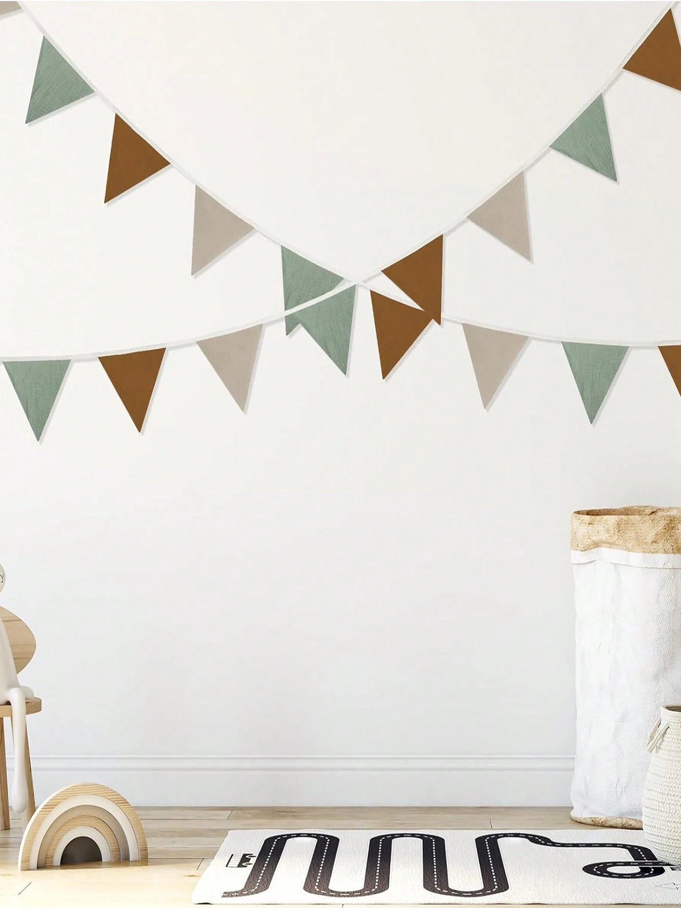 1pc Triangle Flag Pennant Garland, Kindergarten Decor, Baby Birthday Party, Boho Wedding Celebration Decoration