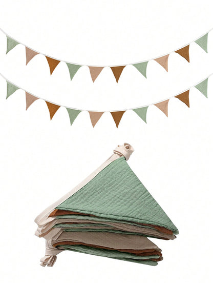 1pc Triangle Flag Pennant Garland, Kindergarten Decor, Baby Birthday Party, Boho Wedding Celebration Decoration