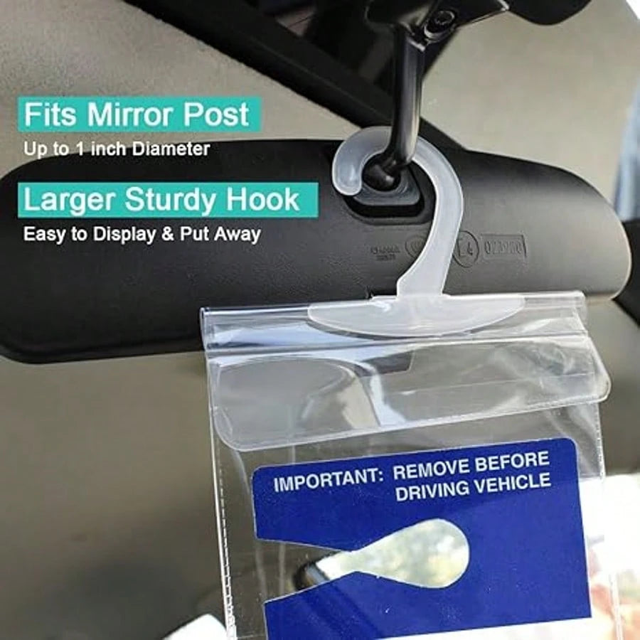 1PC Ultra Transparent Protector Reusable PVC Handicap Parking Placard Protector With Large Hook- Ultra Transparent Disabled Parking Permit Cover With Glossy Finish Handicap Parking Sign Holder With L