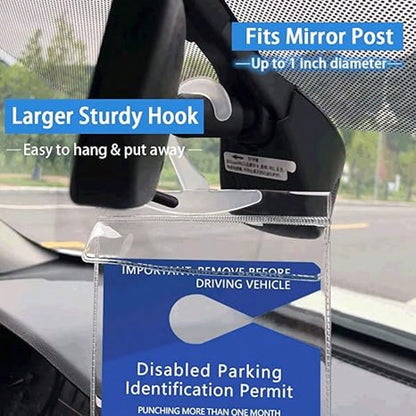 1PC Ultra Transparent Protector Reusable PVC Handicap Parking Placard Protector With Large Hook- Ultra Transparent Disabled Parking Permit Cover With Glossy Finish Handicap Parking Sign Holder With L