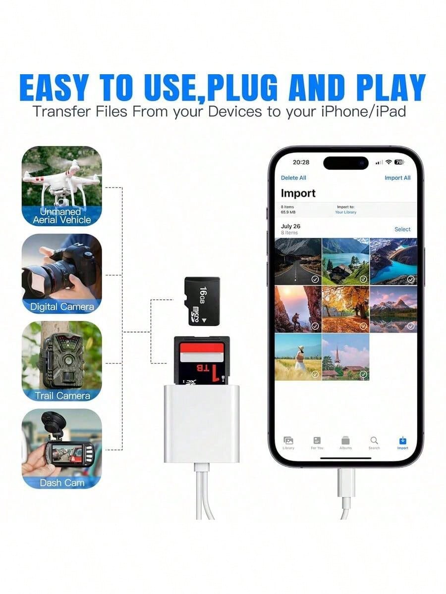 1pc Unisex Outdoor Photography Accessory, Photographer Essential, Plug And Play Type-C OTG Card Reader, SD/TF Memory Card Adapter, High-Speed Transfer, Stable Reading, Compatible With SDHC/SDXC/Micro