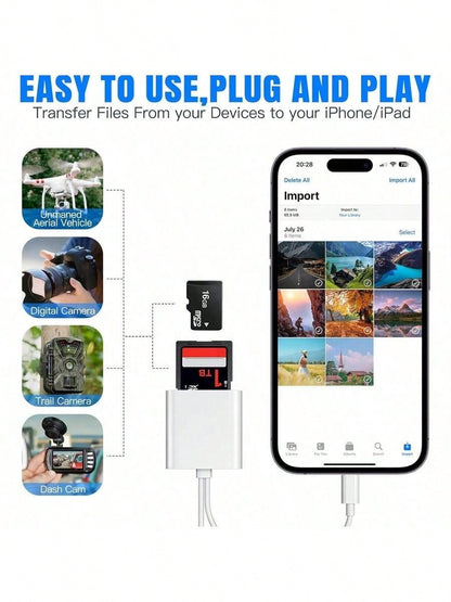 1pc Unisex Outdoor Photography Accessory, Photographer Essential, Plug And Play Type-C OTG Card Reader, SD/TF Memory Card Adapter, High-Speed Transfer, Stable Reading, Compatible With SDHC/SDXC/Micro