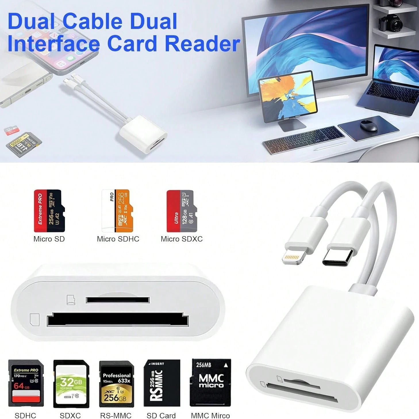 1pc Unisex Outdoor Photography Accessory, Photographer Essential, Plug And Play Type-C OTG Card Reader, SD/TF Memory Card Adapter, High-Speed Transfer, Stable Reading, Compatible With SDHC/SDXC/Micro