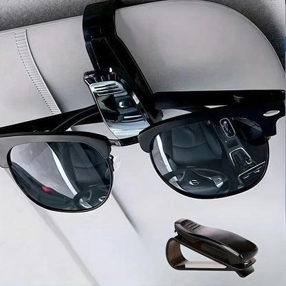 1pc Universal Car Sun Visor Glasses Holder, Fashionable Eyewear, Ticket, Receipt, Card Storage Clip, Car Interior Accessory
