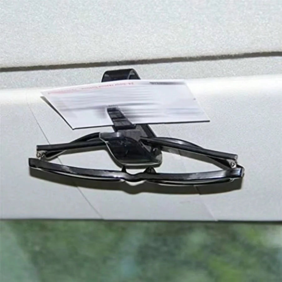 1pc Universal Car Sun Visor Glasses Holder, Fashionable Eyewear, Ticket, Receipt, Card Storage Clip, Car Interior Accessory