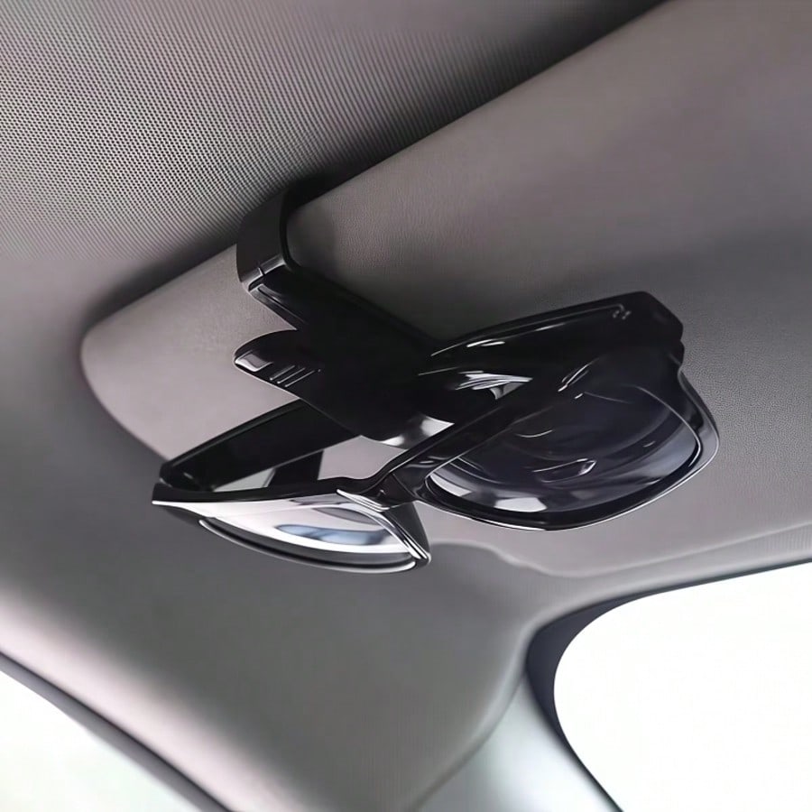 1pc Universal Car Sun Visor Glasses Holder, Fashionable Eyewear, Ticket, Receipt, Card Storage Clip, Car Interior Accessory