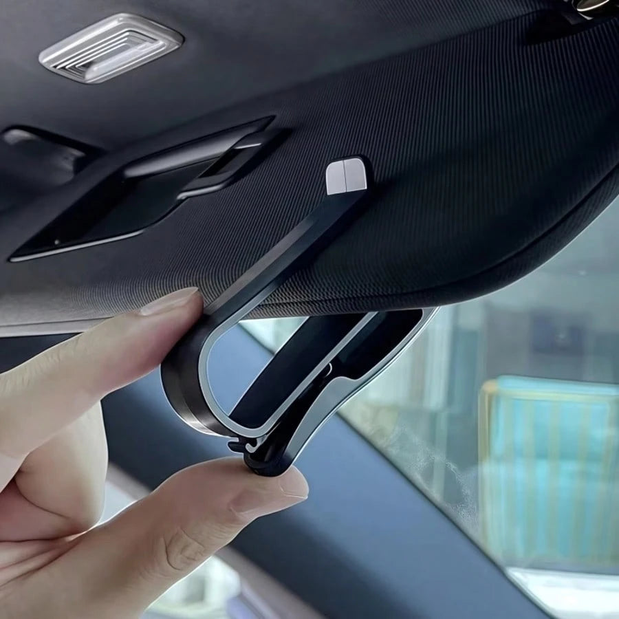 1pc Universal Car Sun Visor Glasses Holder, Fashionable Eyewear, Ticket, Receipt, Card Storage Clip, Car Interior Accessory