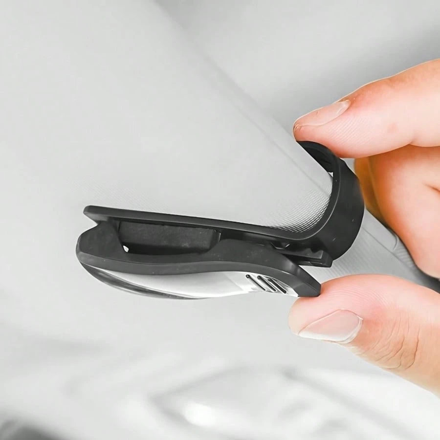 1pc Universal Car Sun Visor Glasses Holder, Fashionable Eyewear, Ticket, Receipt, Card Storage Clip, Car Interior Accessory